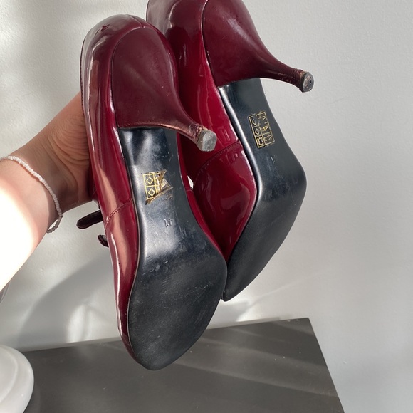 ALDO Berry Red Two-Strap Mary Janes - Picture 5 of 9